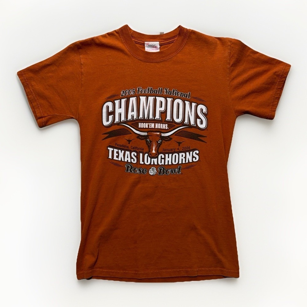 Vintage Texas Longhorns 2005 National Championship T-shirt Men Small Orange NCAA